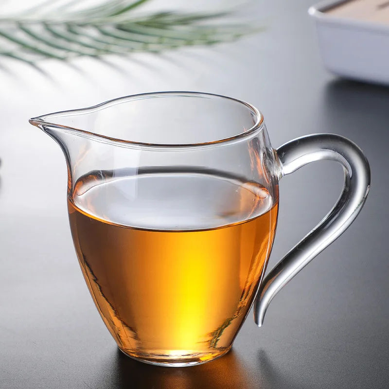 350ml Heat-resisting Clear Glass Tea Pot with Colorful Handle Fair Cup with Infuser Puer Tea Brewing Kettle Pu Erh Pots Teapots Oasis Select White