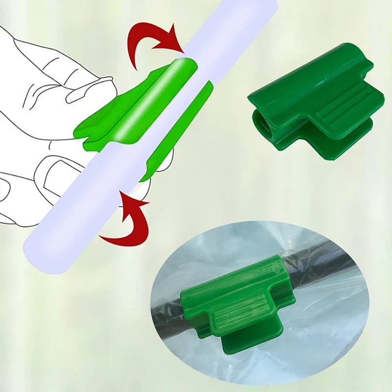 12Pcs Greenhouse Film Clamps Garden Tarpaulin Netting Tunnel Hoop Pipe Clamp Shed Row Cover Shading Frame Support Planting Tools Oasis Select
