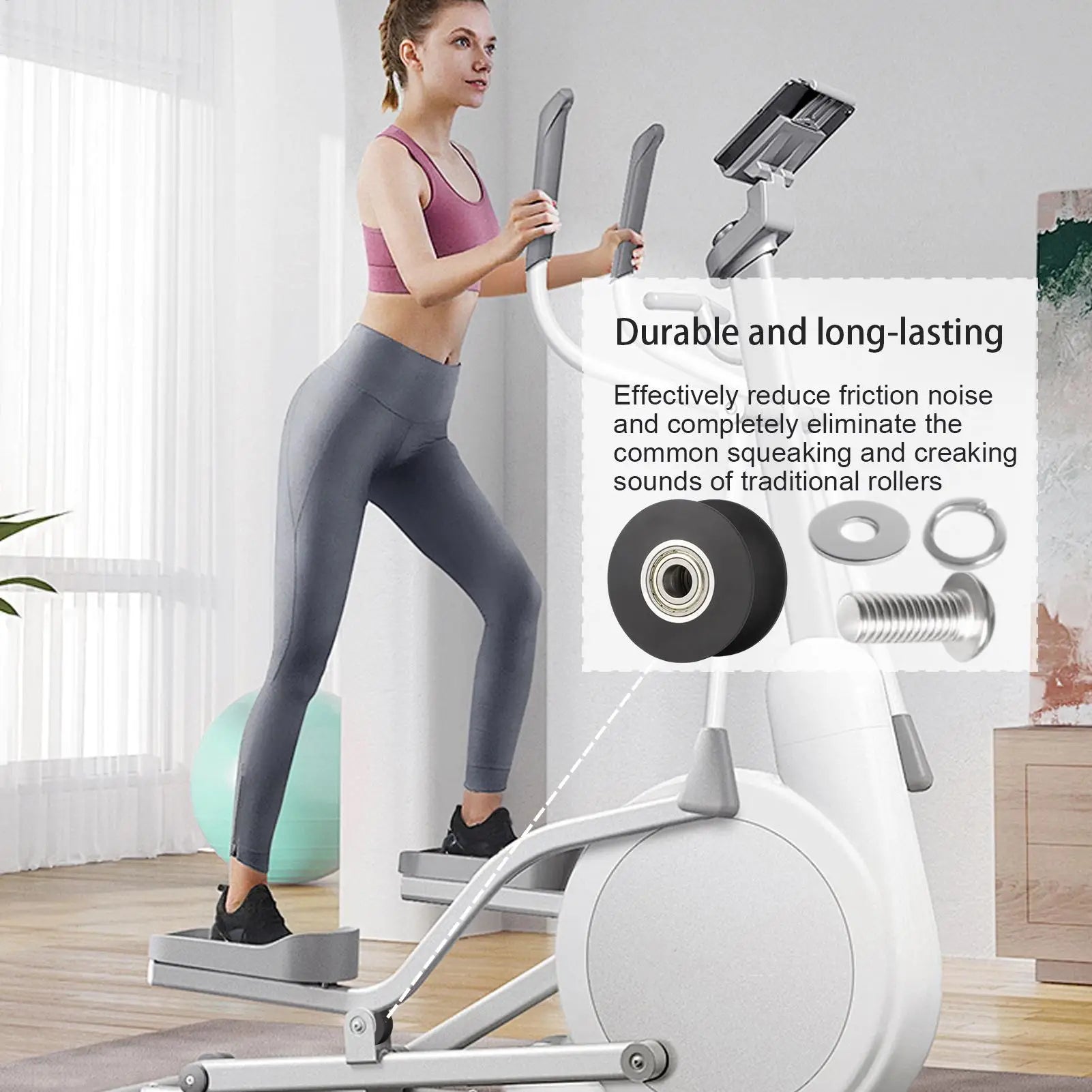 Elliptical Trainer Roller Quiet Smooth Replacement Parts Elliptical Replacement Parts For Indoor Commercial Gym Apartment Room Oasis Select