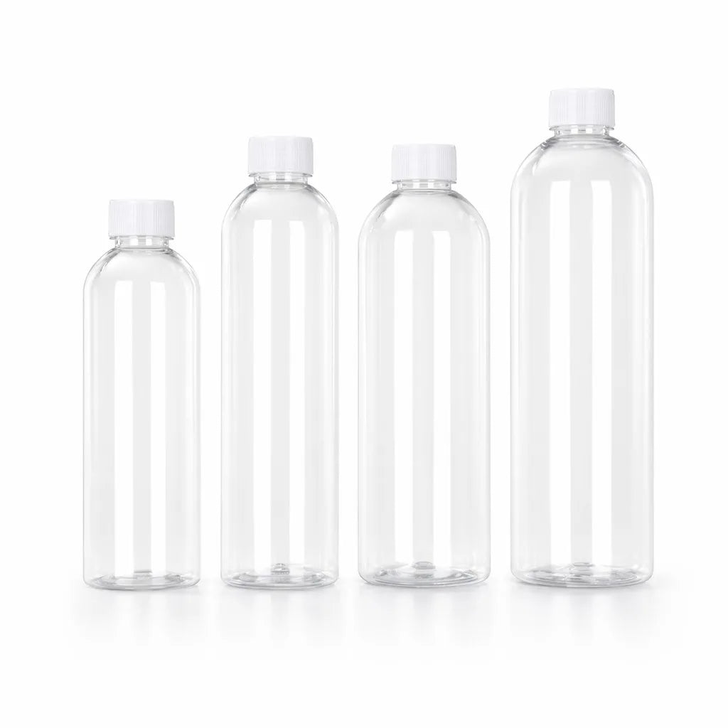 Clear PET Refillable Bottle – Leakproof Screw Cap & Foil Gasket