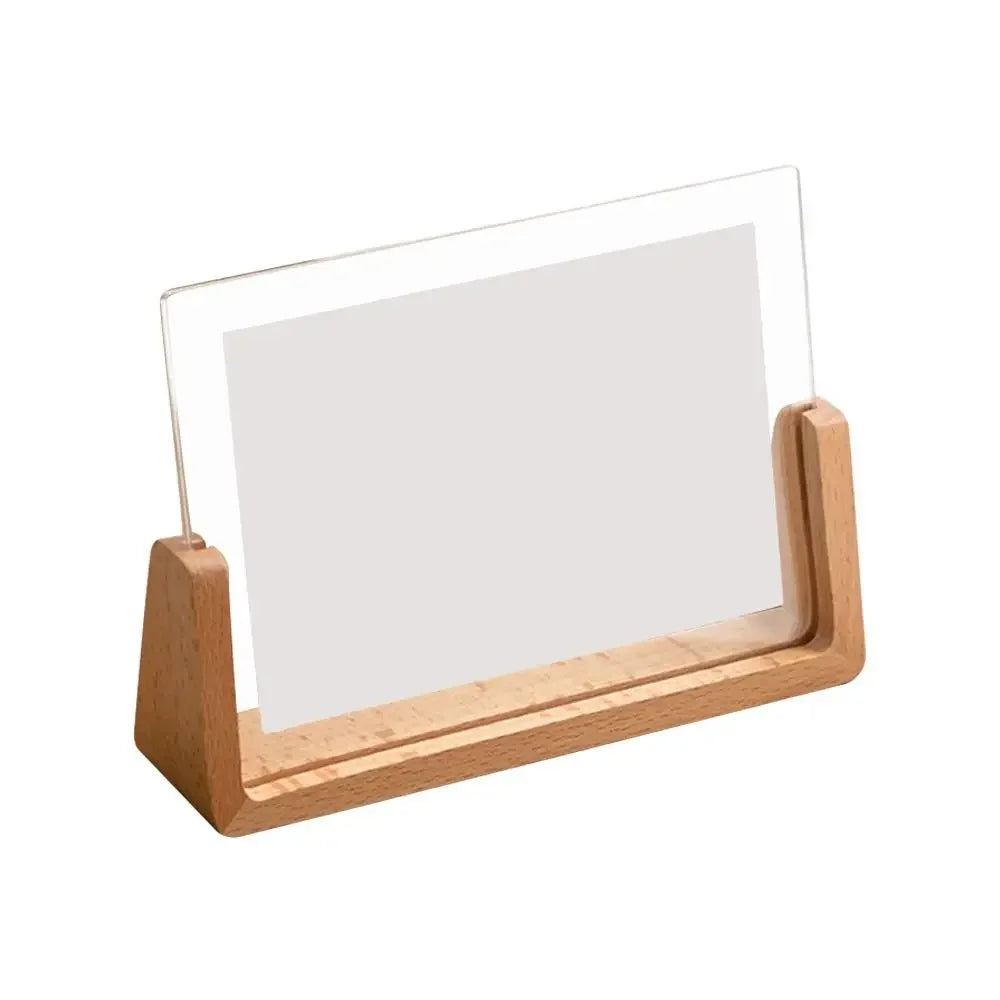 Walnut/Beech Creative Photo Frame Acrylic U Shape Transparent Frame Desktop Wood Wedding Pictures Frame Office Decor Oasis Select 12.7x17.8cm-B