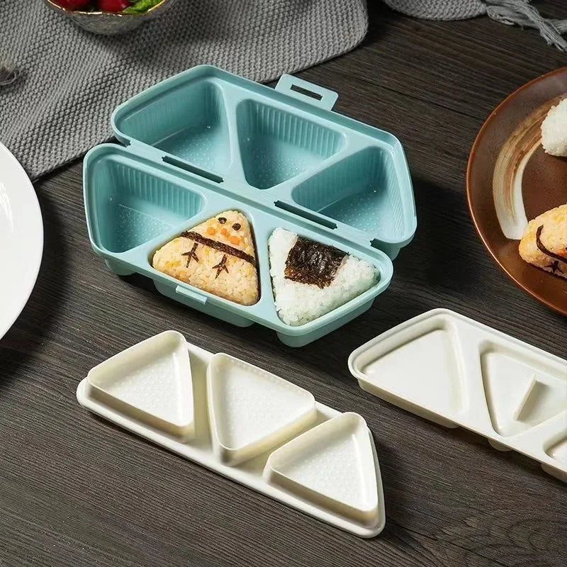 Japanese Triangle Six in One Mold Rice and Vegetable Roll Portable Outdoor Sushi Picnic Lunch Box DIY Tool Oasis Select