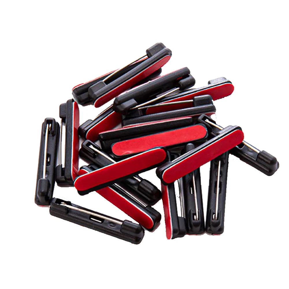 50pcs Black White Safety Pins Badge Pins with Sticky Strips for Name Tag ID Card Badge DIY Craft Brooch Jewelry Making Accessory Oasis Select Black with Adhesive 22mm