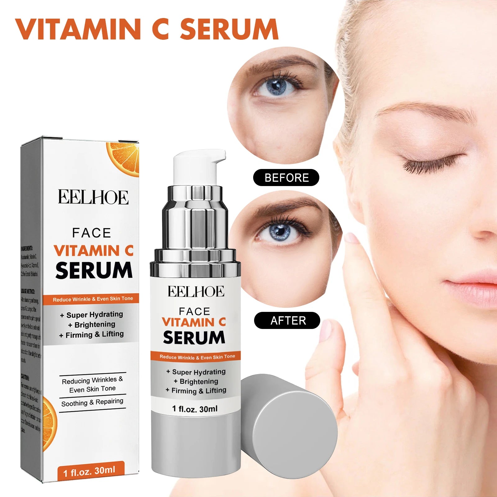Vitamin C Face Serum Firming Lifting Brightening Skin Even Skin Tone Essence Improve Dullness Deep Moisturizing Facial Skin Care Oasis Select