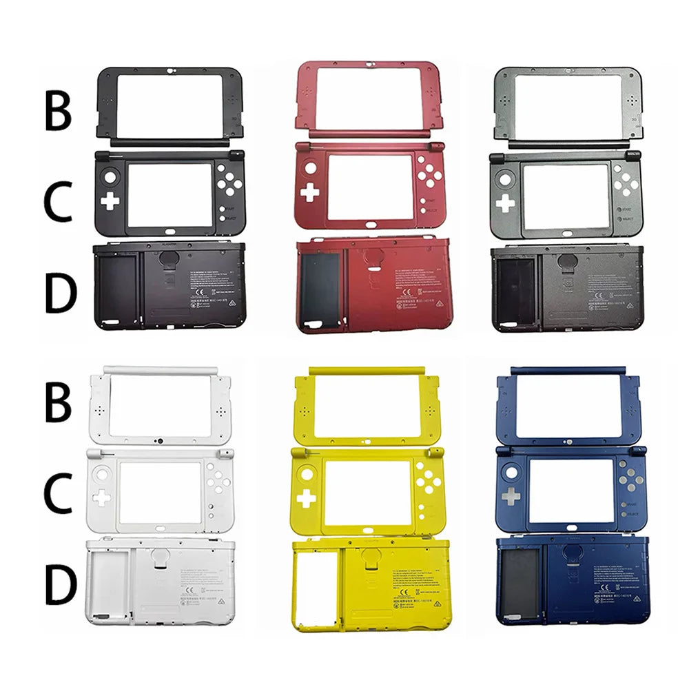 For NEW 3DS XL Replacement Complete Housing Case Set Middle Housing Shell Hinge Part Bottom Middle Shell Cover Plastic Frame Oasis Select