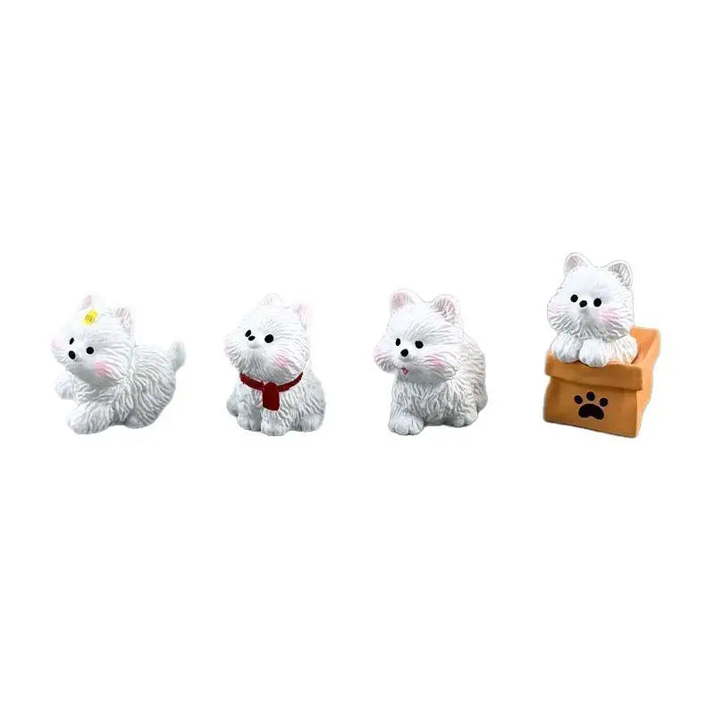 Cute Scarf West Highlands Puppy Resin Dogs Miniature Figurines Terrarium Oasis Select