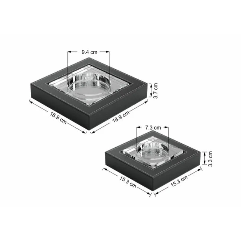 Ashtray Business European Leather Decoration Crystal Size Home Office Ashtray Desktop Decoration Premium Feel Oasis Select