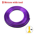 Car interior trim strips universal car gap fillers automobile molding line decorative accessories DIY flexible strip garnish Oasis Select 3M purple 2pcs