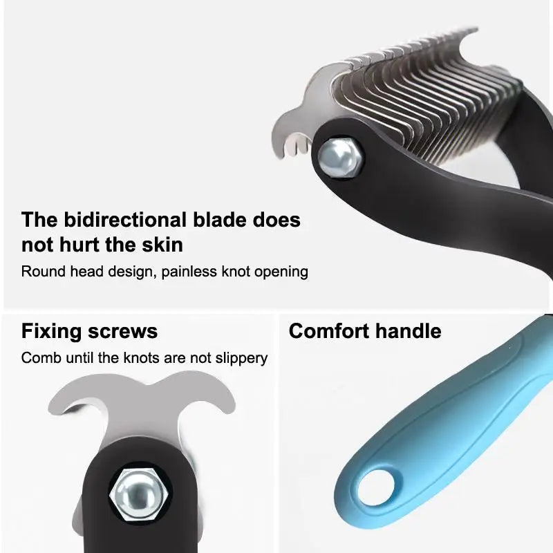 Professional Pet Deshedding Brush 2 Sided Dematting Dog And Cat Hair Remover Grooming Shedding Supplie Oasis Select