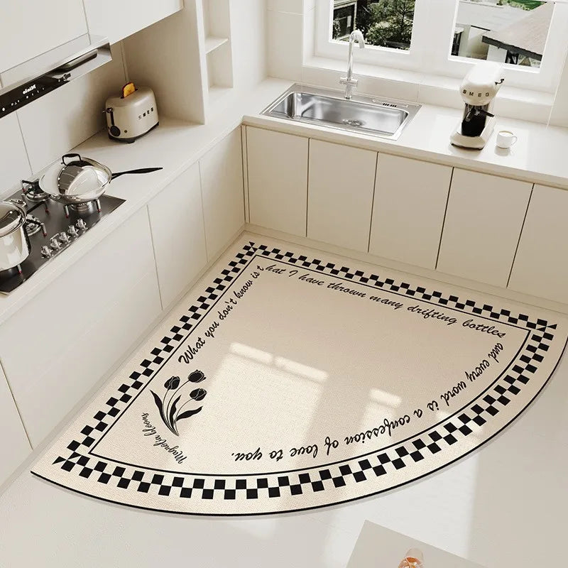 Nordic retro floor mats for bathroom, toilet, kitchen, household, cuttable, water-absorbent, quick-drying, non-slip floor mats Oasis Select B 80X80cm