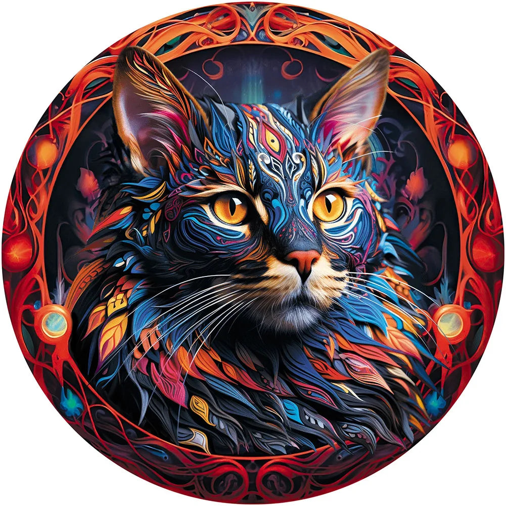Mandala Cat Animal Wooden Puzzle Home Decoration Home Decoration Accessories Oasis Select H A4