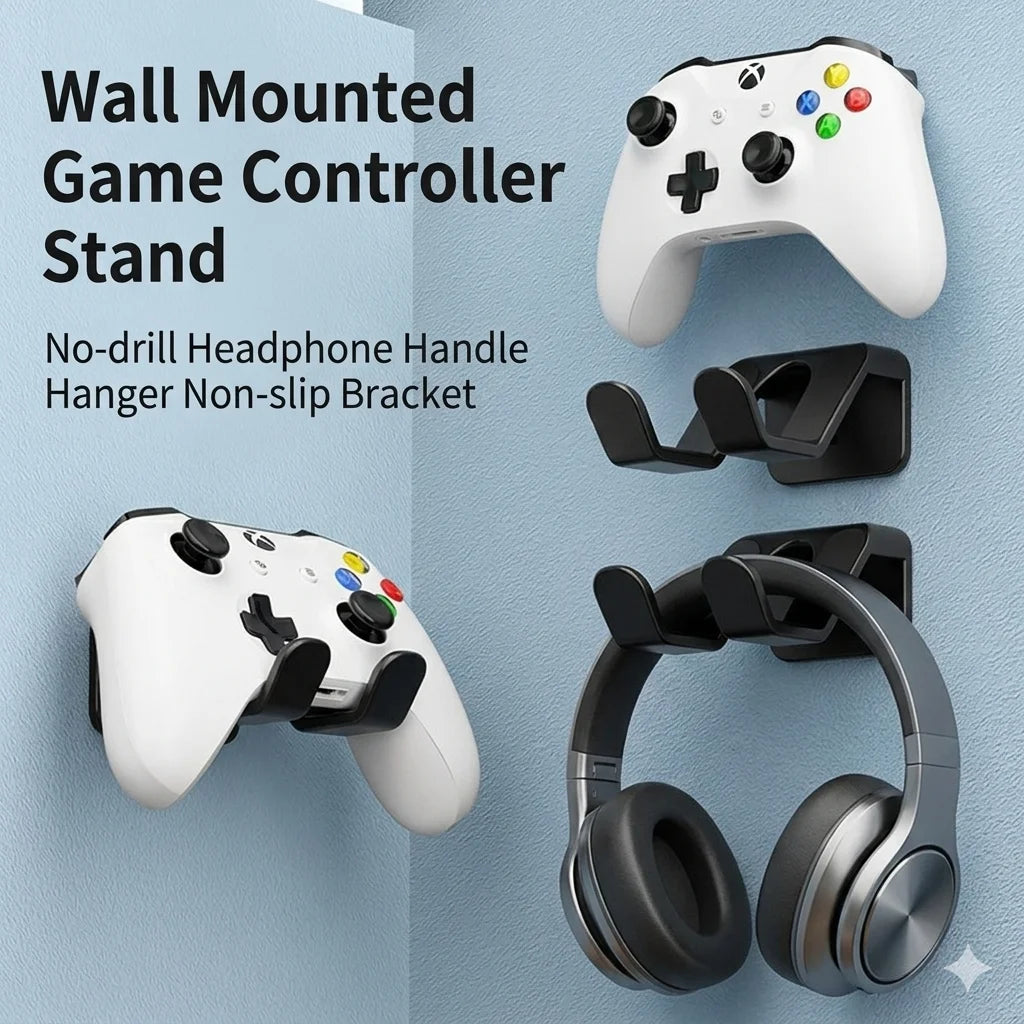 Wall Mounted Game Controller Stand For Xbox No-drill Headphone Handle Hanger Non-slip Bracket For Nintendo Switch For PS5 Oasis Select