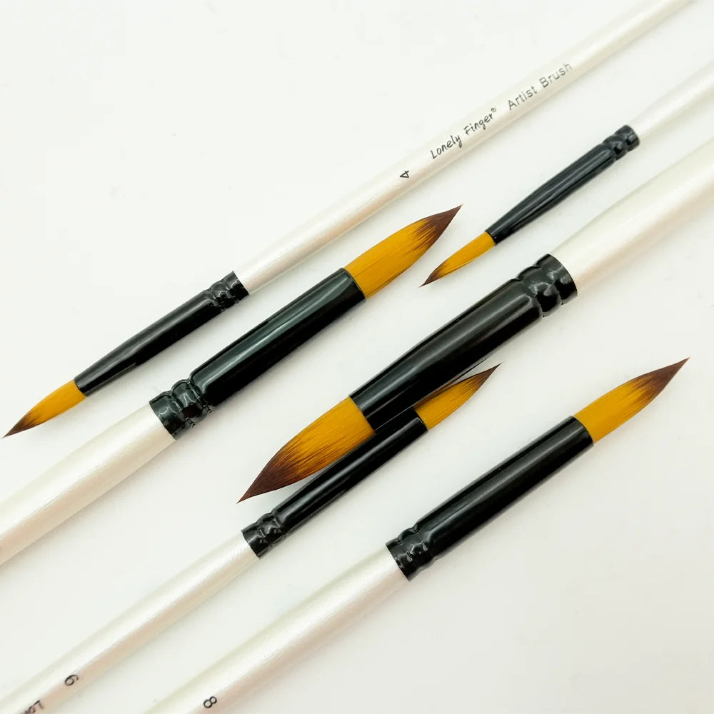 6pcs Round Watercolor Brushes for Acrylic Painting Round Pointed Paint Brushes Round Tipped Face Paint Brush Professional Oil Pa Oasis Select