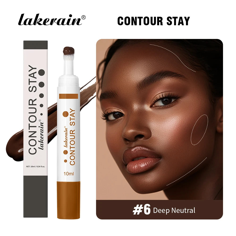 6-colors Moisturizing Liquid Contour Stay Cream Bronzer Waterproof Lightweight 3D Concealer Nourishing Face Contour Makeup Oasis Select 6 Deep Neutral