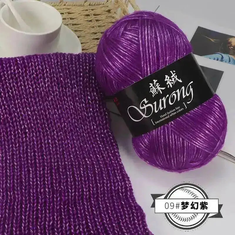 100g Metallic Hand knitting Yarn Crocheting silk acrylic Yarn to knit sweater blanket hat line Crocheting bag slipper Thread Oasis Select 09 Dream Purple