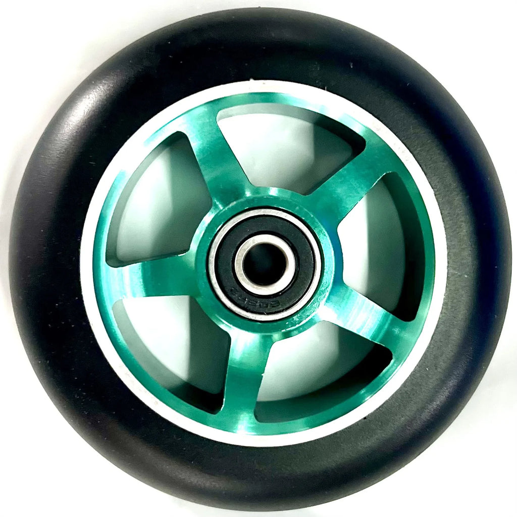 100mm Scooter Wheels Replacement with Bearings Aluminum Wear-Resistant PU Stunt Scooter Parts Kick Scooter Accessories 2pcs/set Oasis Select G 100x24mm
