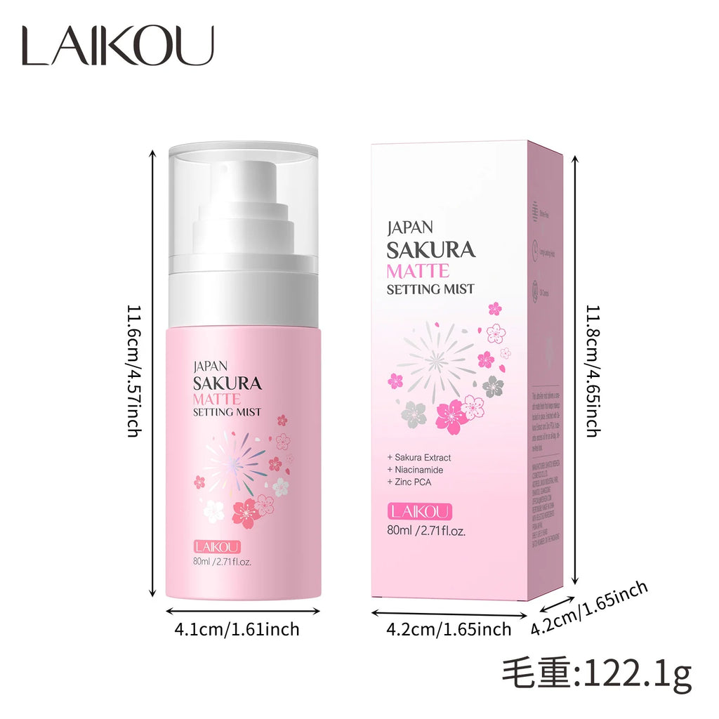 LAIKOU Sakura Matte Makeup Setting Spray Oil Control 80ml