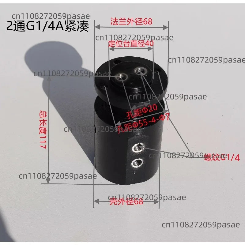 2-Way 360° Pneumatic Rotary Joint – Dual-Channel GY2T G1/8–G3/4
