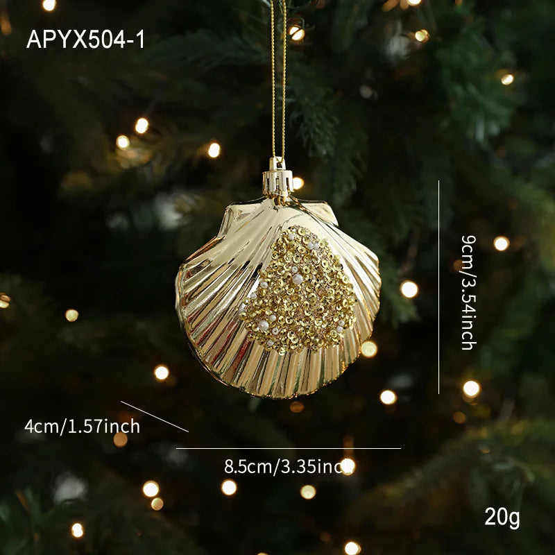 Gold & Red Cartoon Christmas Tree Hanging Ornament
