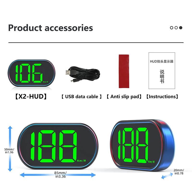 Truck HUD Digital Speedometer Display Safe Driving Assistant LED Car Speed Gauge Oasis Select