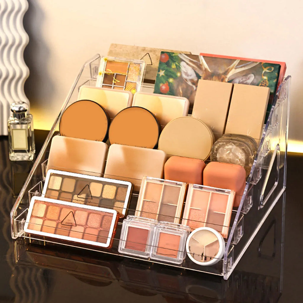 1pc Transparent Multi-layer Cosmetics Storage Rack, Powder, Lipstick Display Rack, Dresser Storage Rack, Nail Polish Rack Oasis Select