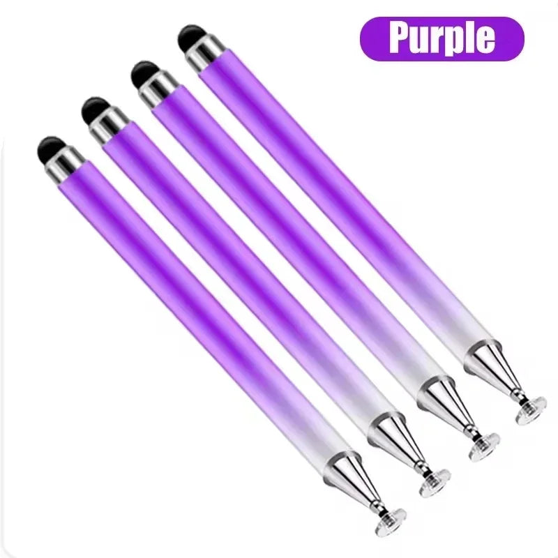 Universal 2 in 1 Stylus Pen for Smart Phone Tablet Drawing Capacitive Pencil Android Screen Touch Pen For iPhone Samsung Oasis Select 4pcs PURPLE