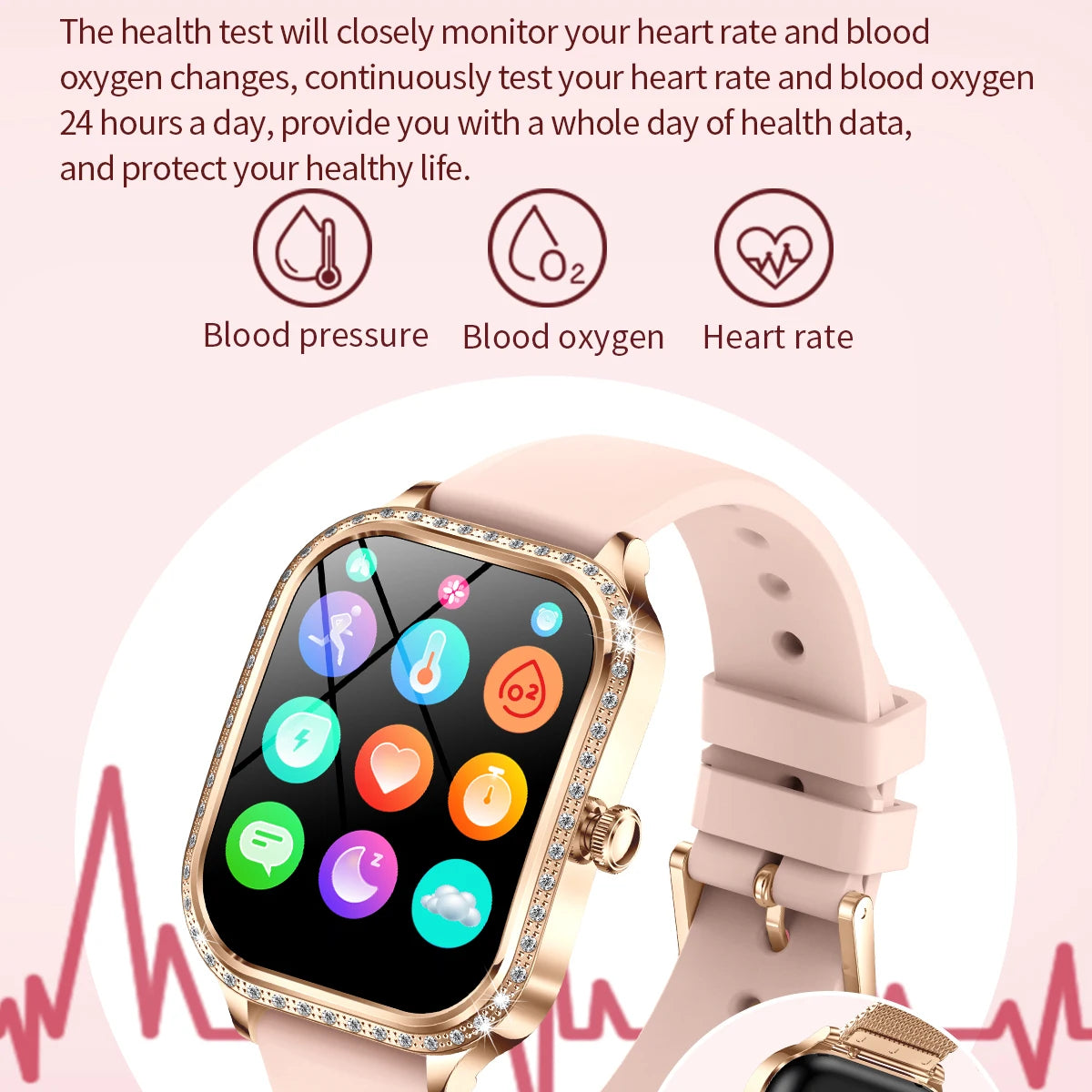 New Women Fashion Smart Watch Lady Blue Tooth Call Smartwatch Waterproof Health Monitor Wristwatch Sports Fitness Tracker Music Oasis Select