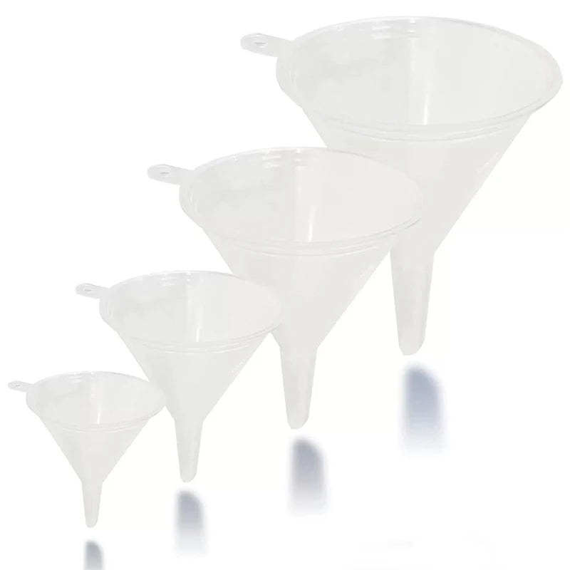 4Pcs Reusable Clear Plastic Funnel Set Lab PP Funnels Kitchen Funnel Lab Bottles Essential Oils Oasis Select Default Title