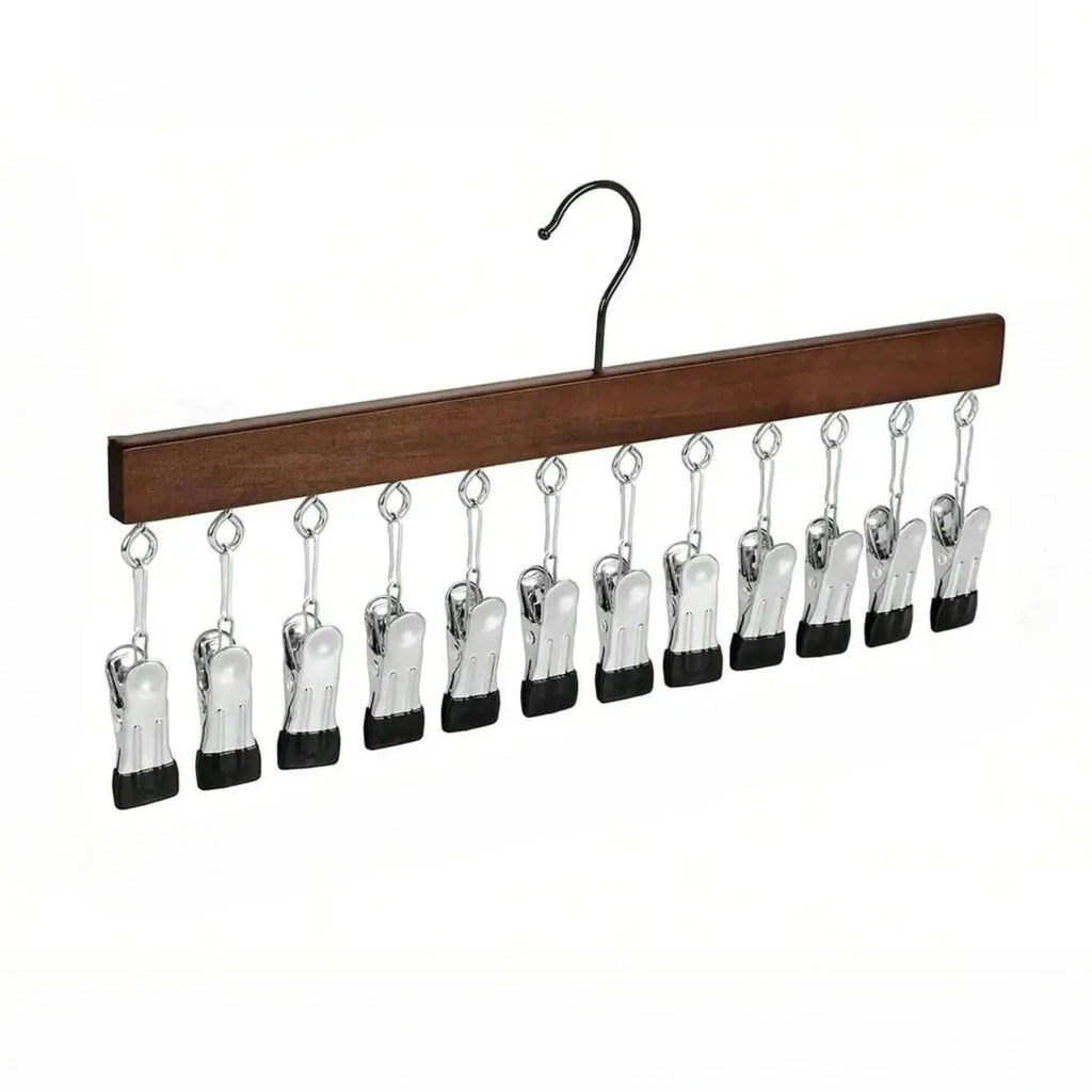 Multi Hook Clothes Hanger Space Saving Wardrobe Organizer Heavy Duty Garment Storage Rack Multifunctional Clip Holder Oasis Select vintage color