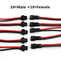 2.54mm SM 2-Pin Connector Cables for LED Strips – 5 or 10 Pairs LED Connector Cable Oasis Select 5pairs