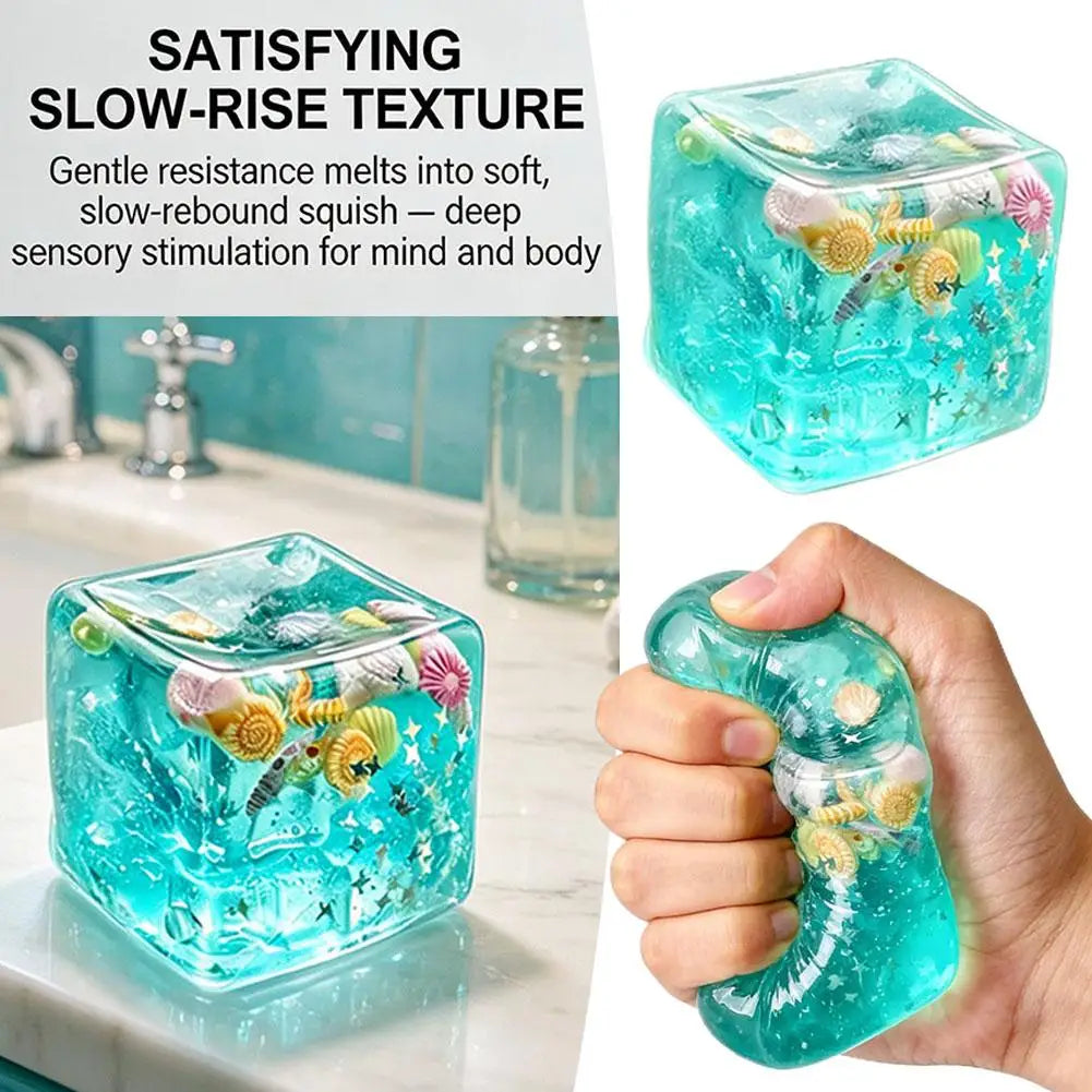 Ocean Themed Sensory Squishy Block Toy Maltose Water Filling Gentle Touch Suitable For Autism Training Daily Stress Reduction Oasis Select