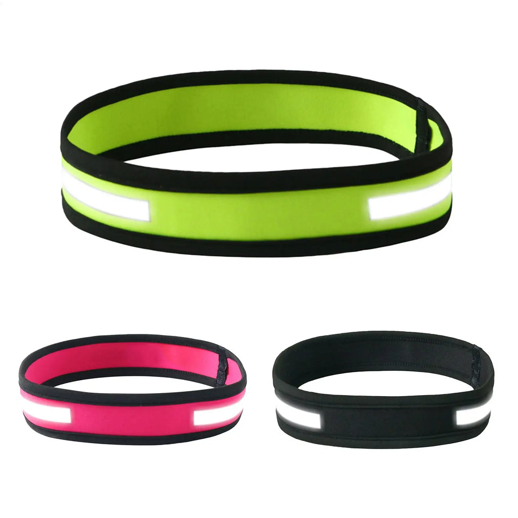 Sport Sweat Headband Anti-slip Cycling Hairband Elastic Reflective Headband for Fitness Gym Outdoor Lightweight Sweatband Oasis Select
