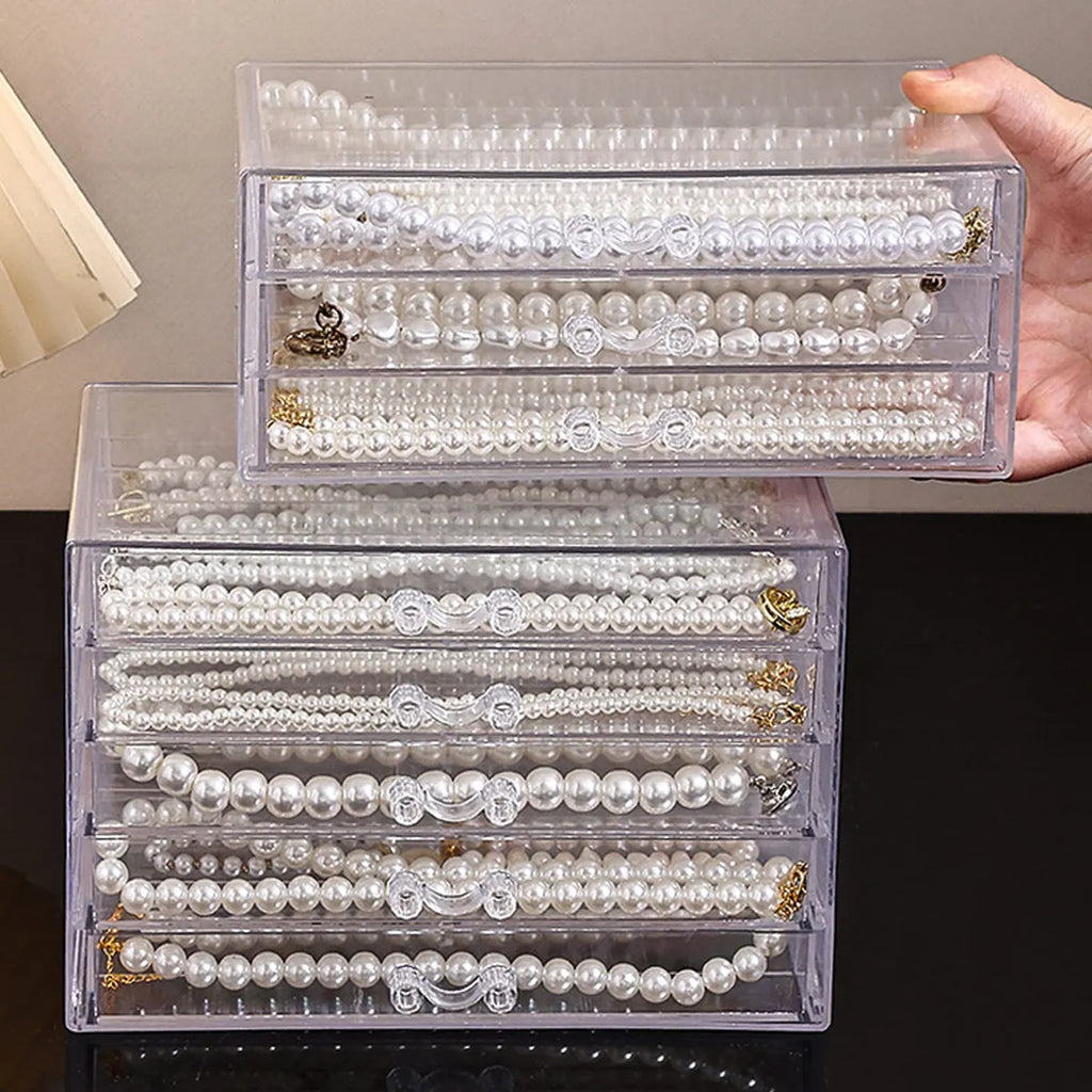 1pc Transparent Necklace Storage Box, Jewelry Tray, Necklace Display Cabinet, Suitable Jewelry Storage Drawer for Women Oasis Select