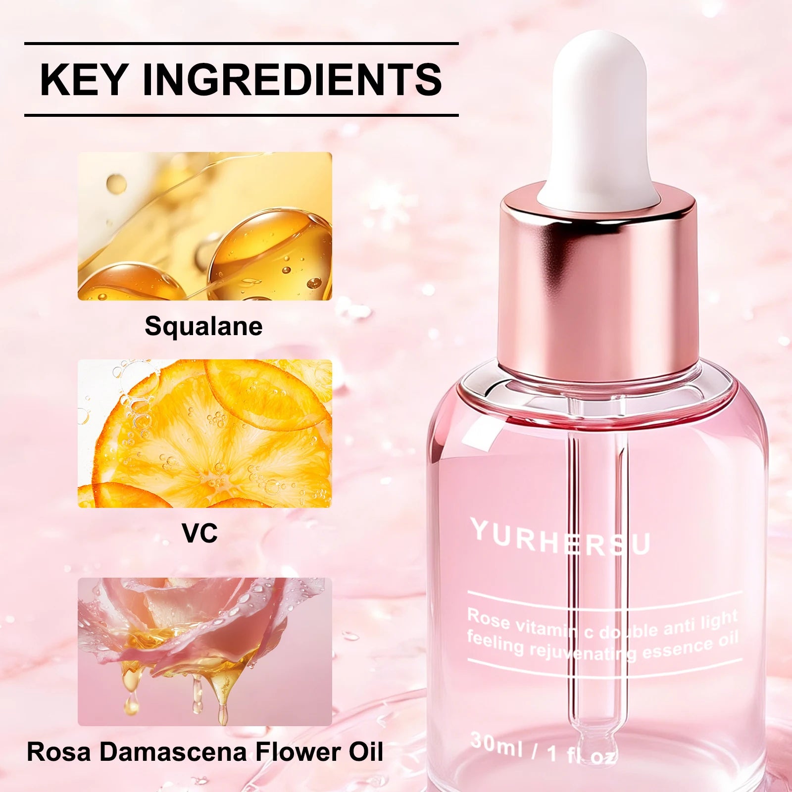 Rose Vitamin C Antioxidant Essence | Radiance Boost Face Serum Vitamin C Face Serum Oasis Select