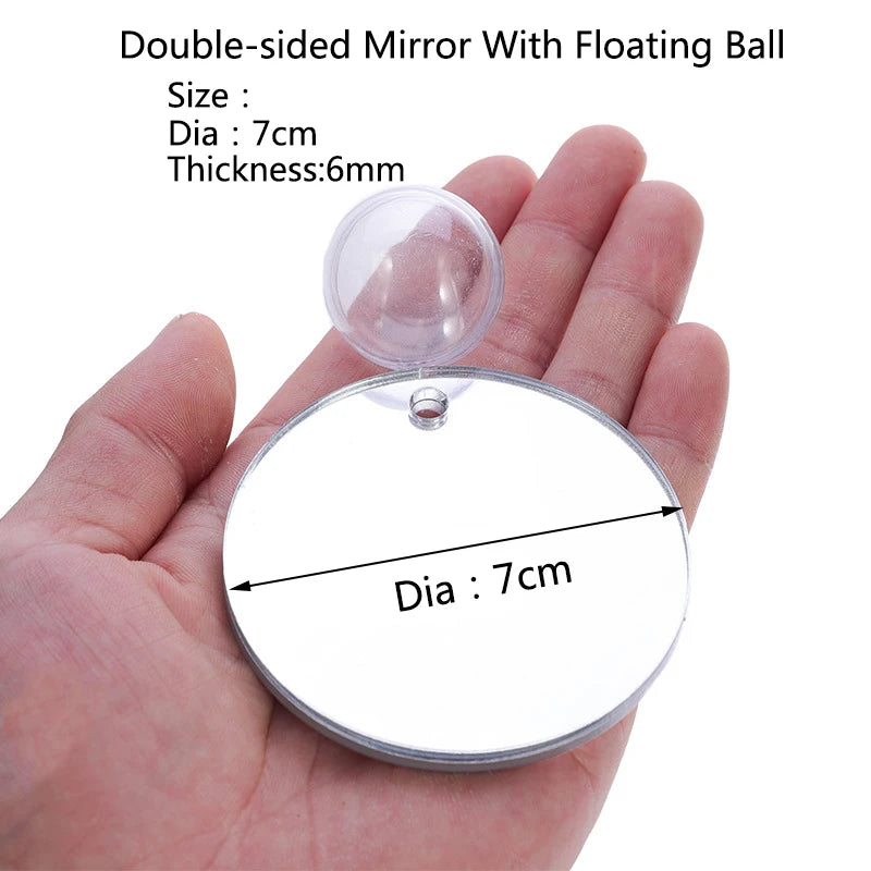 Aquarium Betta Mirror Fish Tank Floating Round Mirror for Fish Betta Flowerhorn Cichlid Training Oasis Select 6cm Floating Mirror 1