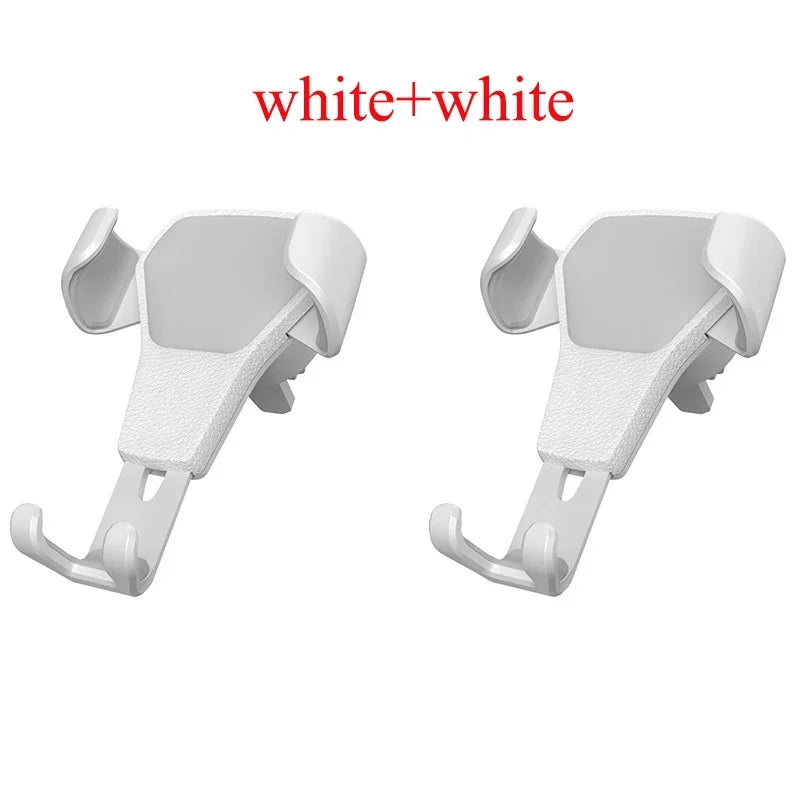 1/2/3/4pcs Universal Gravity Auto Phone Holder Car Air Vent Clip Mount Mobile Phone Holder CellPhone Stand Support For iPhone Oasis Select White 2pcs