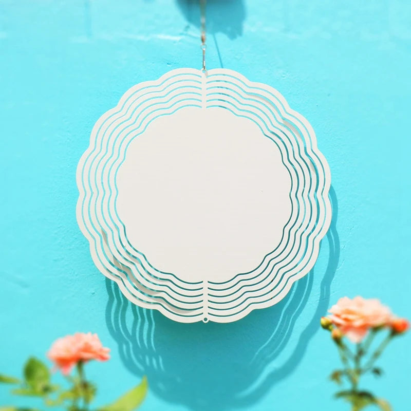 4Pack 10 Inch Sublimation Wind Spinner Blanks,Double-Sided Hanging 3D Wind Sculpture For Outdoor Garden Yard Decoration Oasis Select