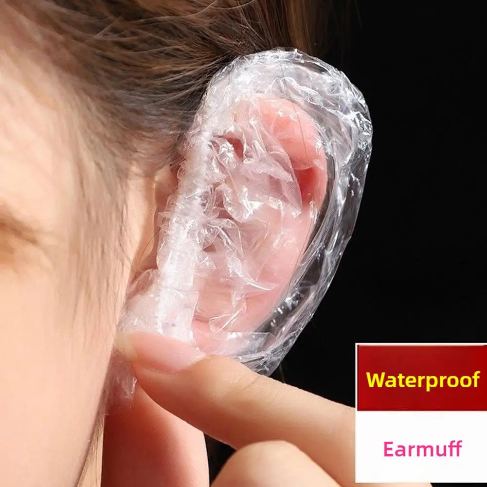 100-Pack Disposable Waterproof Ear Covers for Hair Dye & Shower Hair Dye Accessory Oasis Select