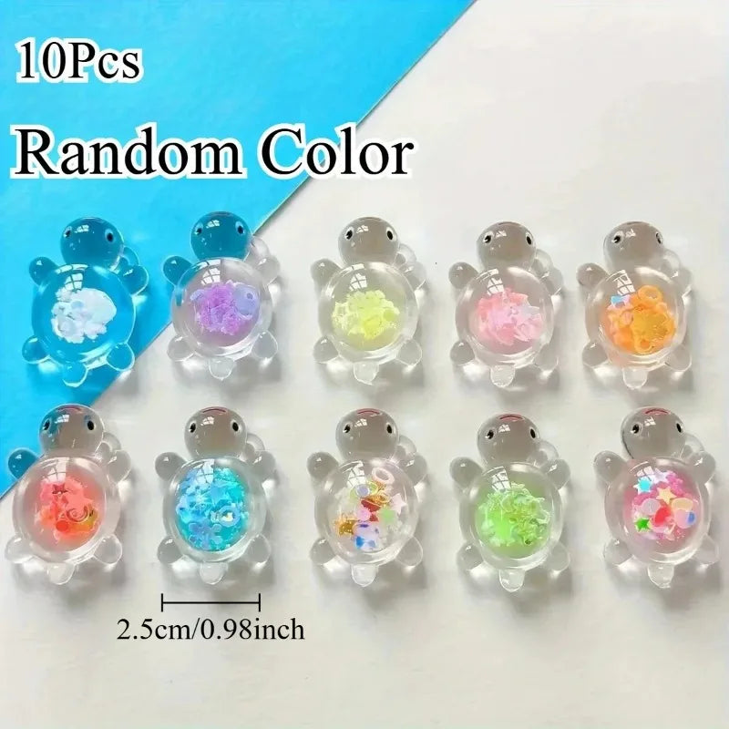 New Trendy Night Light Transparent Glitter Small Turtle Desktop Ornament Student Gift Small Reward Fluorescent Turtle Oasis Select