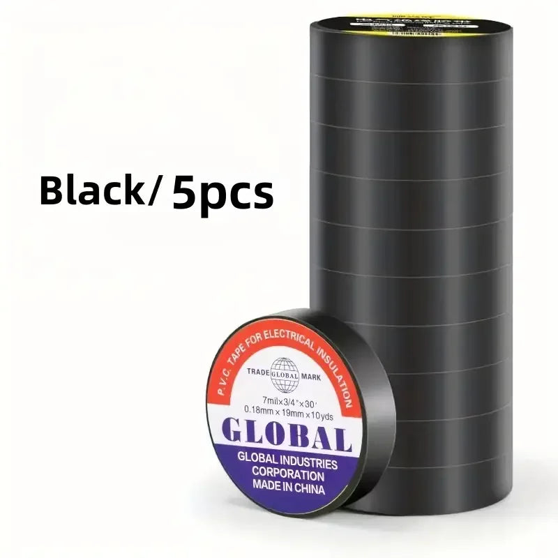 50m High-temperature Resistant Black Rubber Electrical Tape-durable and Soft Insulating Adhesive, Used for Industrial, Household Oasis Select 5 Rolls 10M
