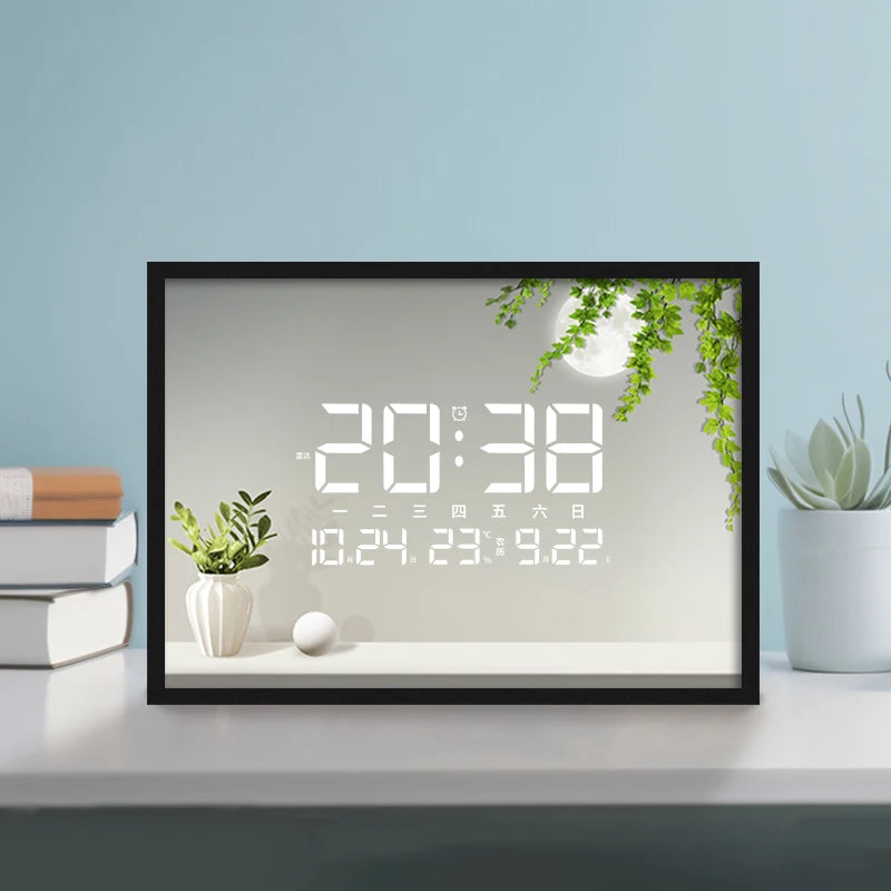 Household Perpetual Calendar Electronic Wall Clock Led Silent Luminous Calendar Smart Alarm Clock Table Clock Oasis Select