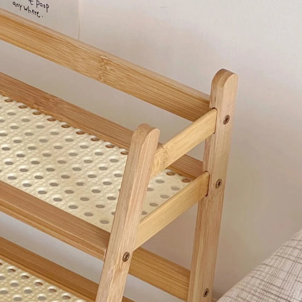 Bamboo Rattan Desktop Shelf Organizer – Cup & Sundry Holder