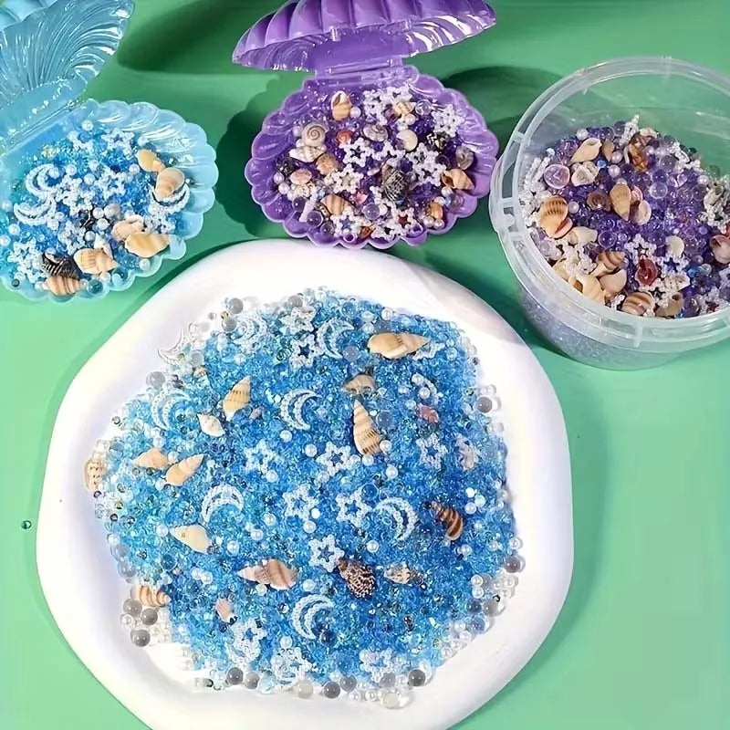 Ocean Style Nail Glitter Decorations – Star Moon Conch Resin