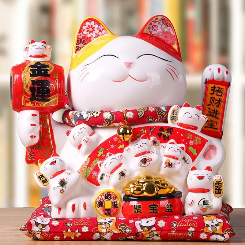 11-inch Lucky Cat Shaking Hand Ornaments Large Electric Cashier Home Store Opening Gift Ceramic Ornaments Oasis Select