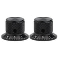 2PCS Aluminum Solid Core Potentiometer Knob Cap Volume Adjustment Knob Hole 6MM Audio Electric Guitar Bass Knob Screw Oasis Select Black