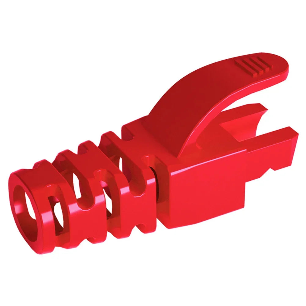 10-50 Pcs Multicolour RJ45 Caps Cat 5 CAT6 Protective Sleeve RJ-45 CAT6 CAT5e Adapter Cap Ethernet Network Cable Connector Plugs Oasis Select 50pcs Red