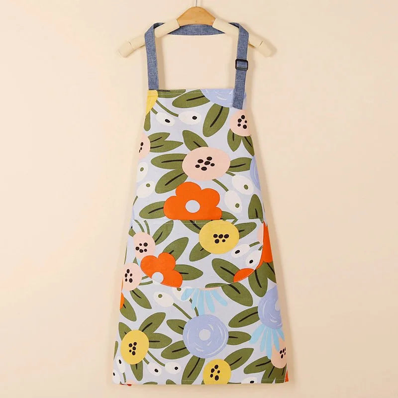 1PC Aprons Fashion Cotton Fabric Waterproof Thickened Dirt Resistant Kitchen Apron and Home Work Clothes Gardening Work Clothing Oasis Select