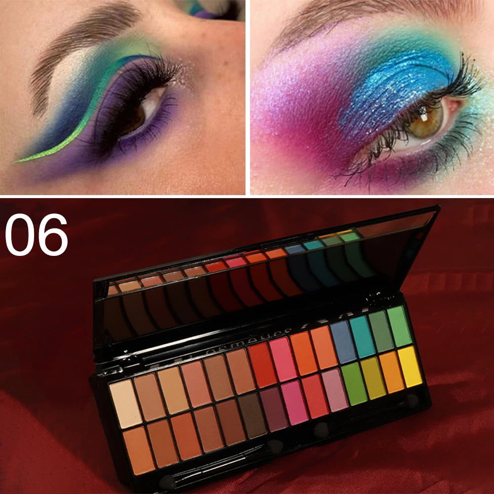 28-Color Eyeshadow Palette | Nude Matte Glitter Earthy Tone Highly Pigmented Waterproof Brown Shimmer | Y2K Valentine's Day Gift Oasis Select 06