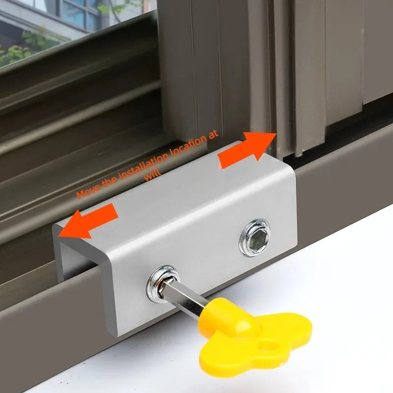 Adjustable Window Security Lock Sliding Door Stopper With Key Preventing Kids Pets From Opening Unintentionally Oasis Select