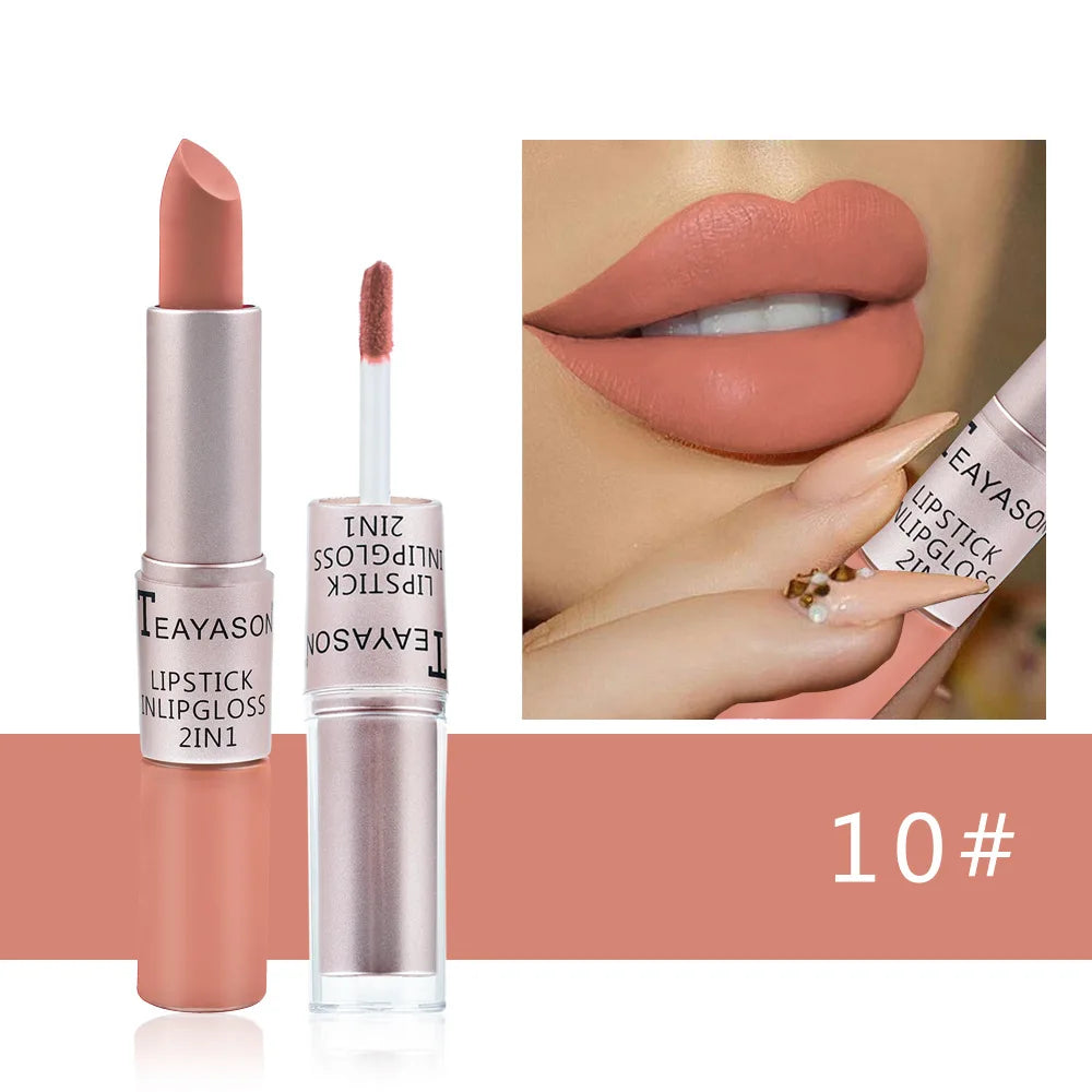 TEAYASON 2-in-1 Matte Liquid Lipstick & Gloss – Waterproof